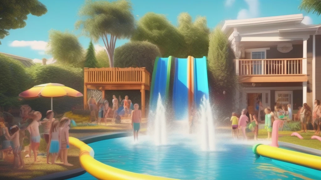 Creative Backyard Water Party Ideas Using Vibrant Water Chutes