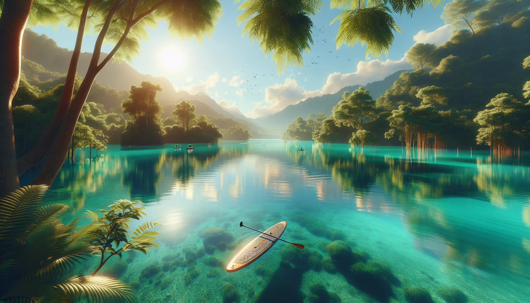 Paddle into Paradise: Paddle Through the Clear Waters