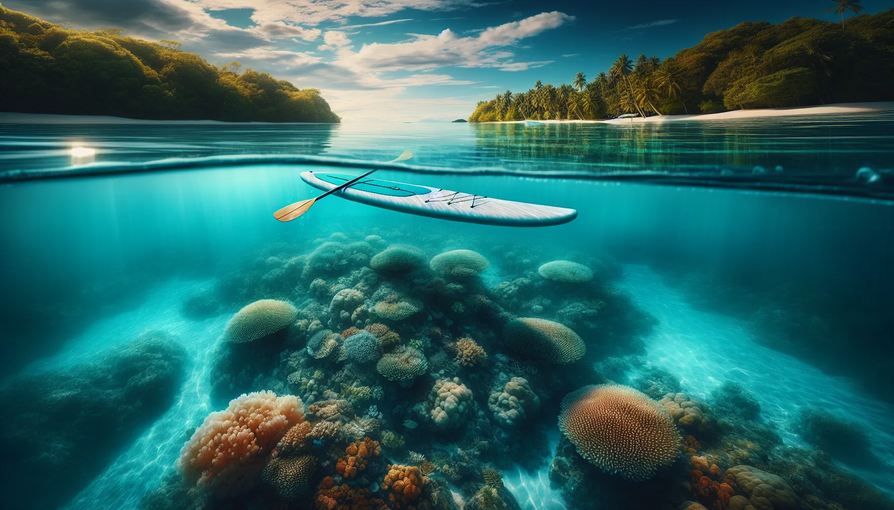 Above and Below: Paddleboarding on Crystal Waters